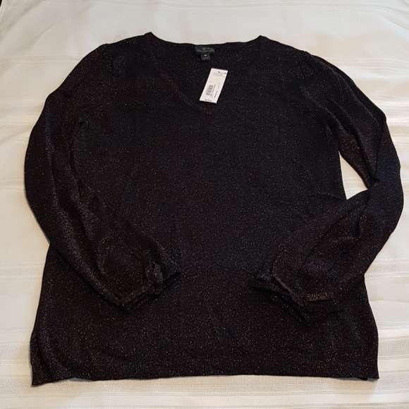 Worthington women's size Medium copper metallic sweater, New - Picture 1 of 5